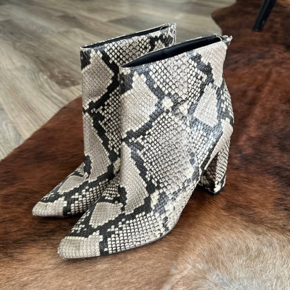 Chelsea & Violet Snakeskin Ankle Boots